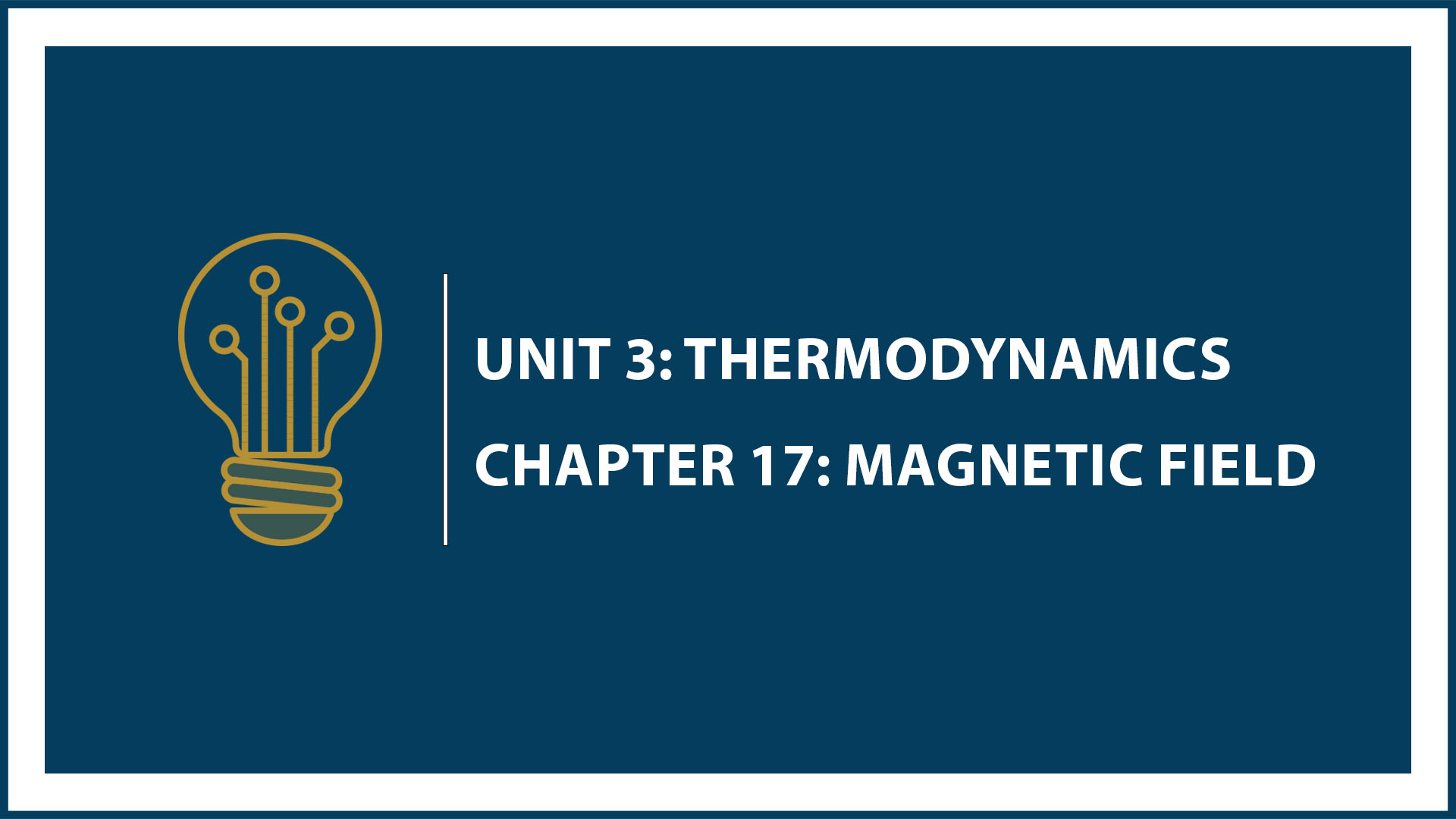 Unit Four: Chapter 17: Magnetic Field